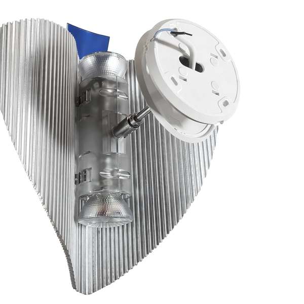 Ingo Maurer (Germany) Trybeca Wall Luminaire, Ribbed Aluminum Heat-Dissipation Panel with Dual Halogen