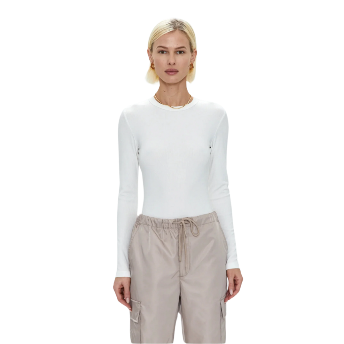 Pistola Bailey Long Sleeve Crew Neck Thong Bodysuit - Le Blanc - Image 1 of 4