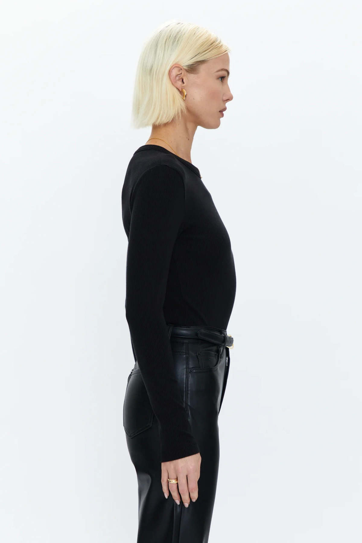 Pistola Bailey Long Sleeve Crew Neck Thong Bodysuit - Noir - Image 4 of 4