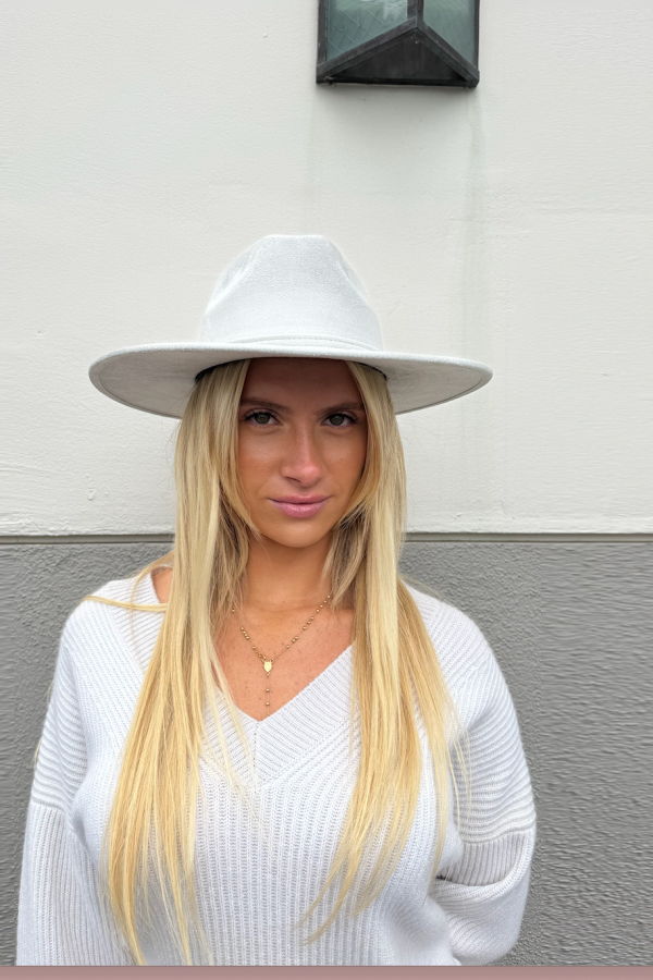 Suede Flat Brim Hat