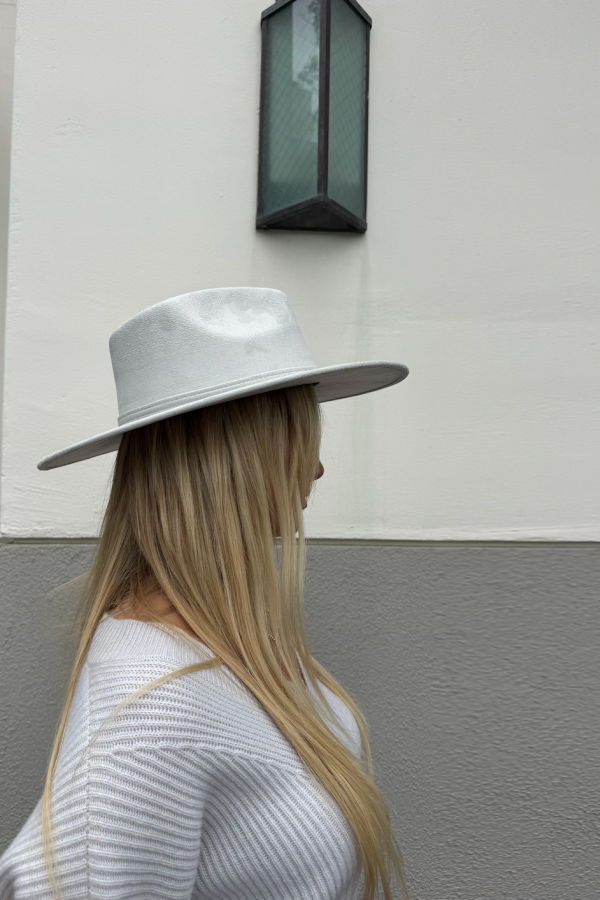 Suede Flat Brim Hat