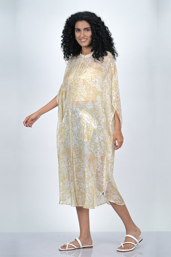 Vismaya Binary Leaflet Caftan - Golden