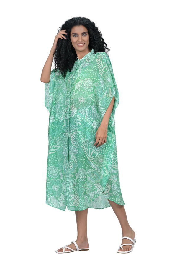 Vismaya Floret Caftan - Green