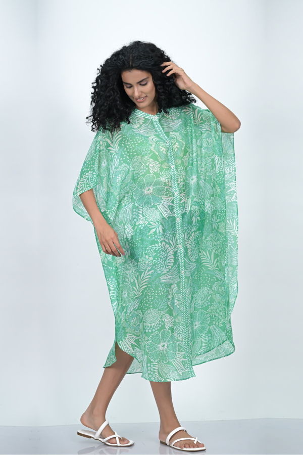 Vismaya Floret Caftan - Green