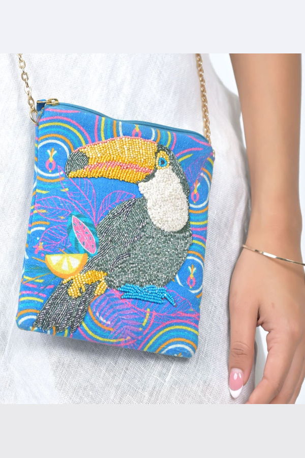 Vismaya Parrot Sling Bag - Blue