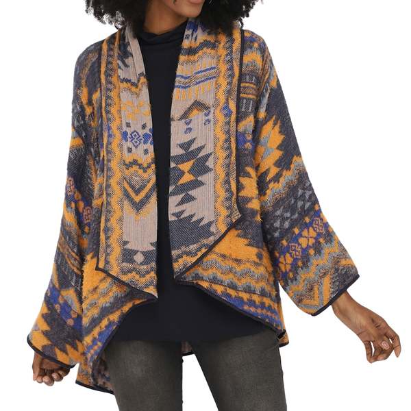 Vismaya Santo Kimono - Navy Mustard