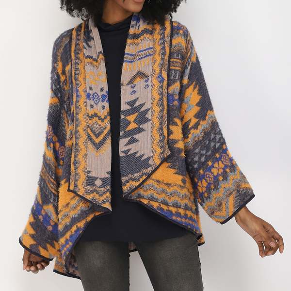 Vismaya Santo Kimono - Navy Mustard