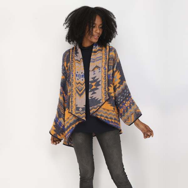 Vismaya Santo Kimono - Navy Mustard