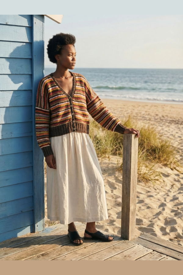 World of Crow Harvest Stripe Cardigan