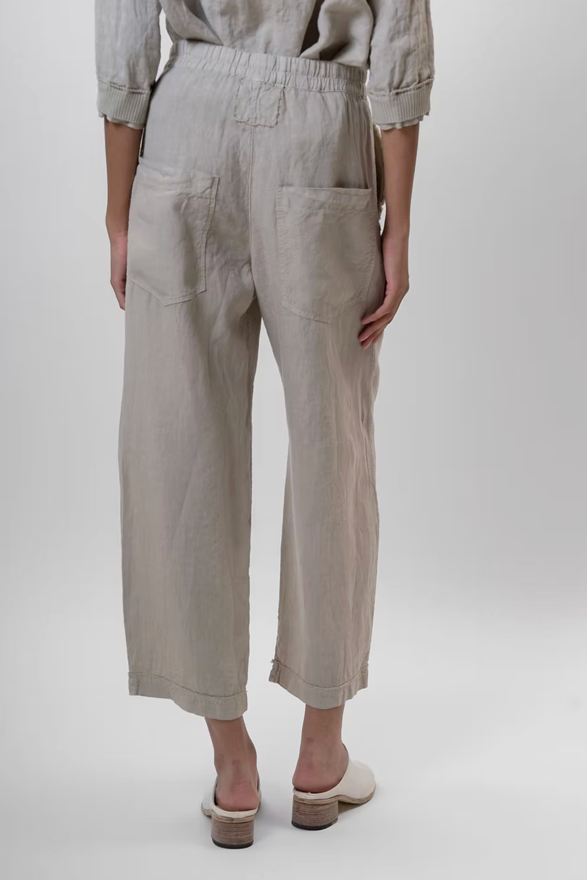 Aequamente Linen Sand Drawstring Pants - Image 3 of 3