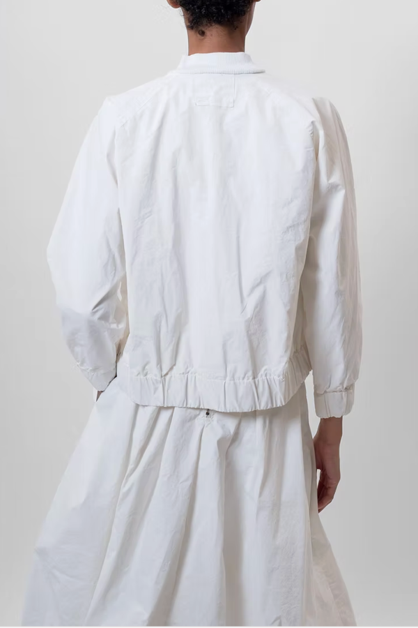 Aequamente Zip Up Bomber Jacket - White