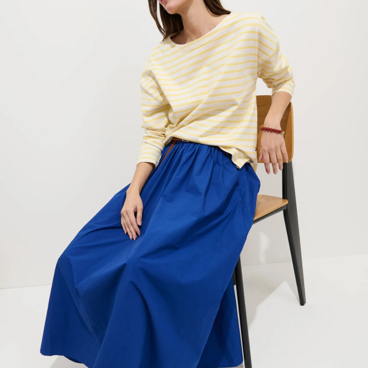 Alex Mill Avignon Striped Tee - Natural/Yellow - Image 2 of 4