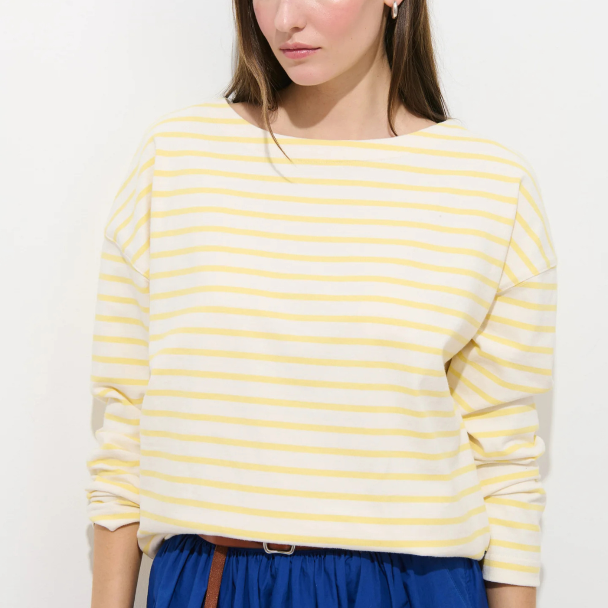 Alex Mill Avignon Striped Tee - Natural/Yellow - Image 3 of 4