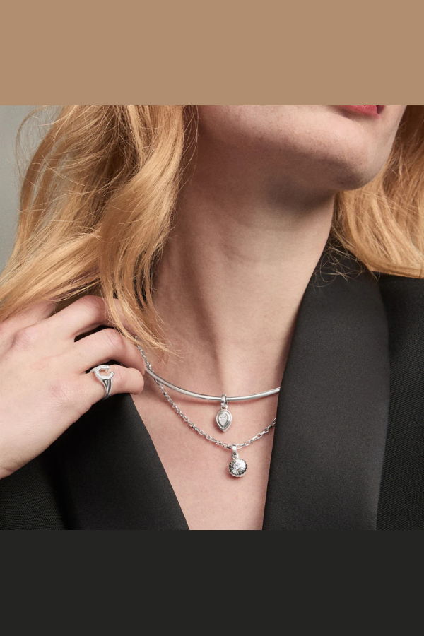 Adina Reyter Groovy Diamond Flower Hinged Charm - Silver