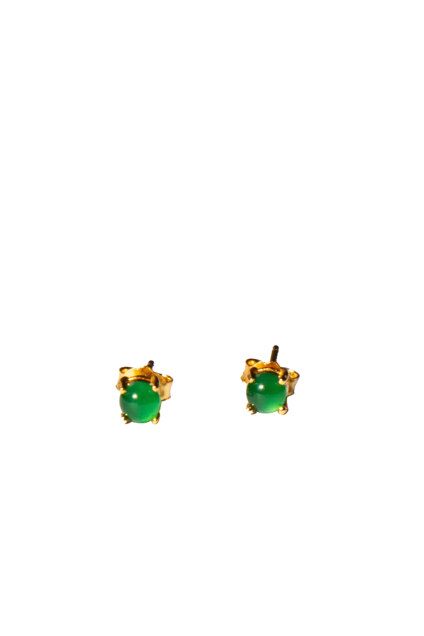 seree Remi Imperial Green Jade Stud Earrings