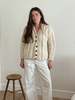 Handknit Wool Fisherman Cardigan - Cream - Thumbnail 3