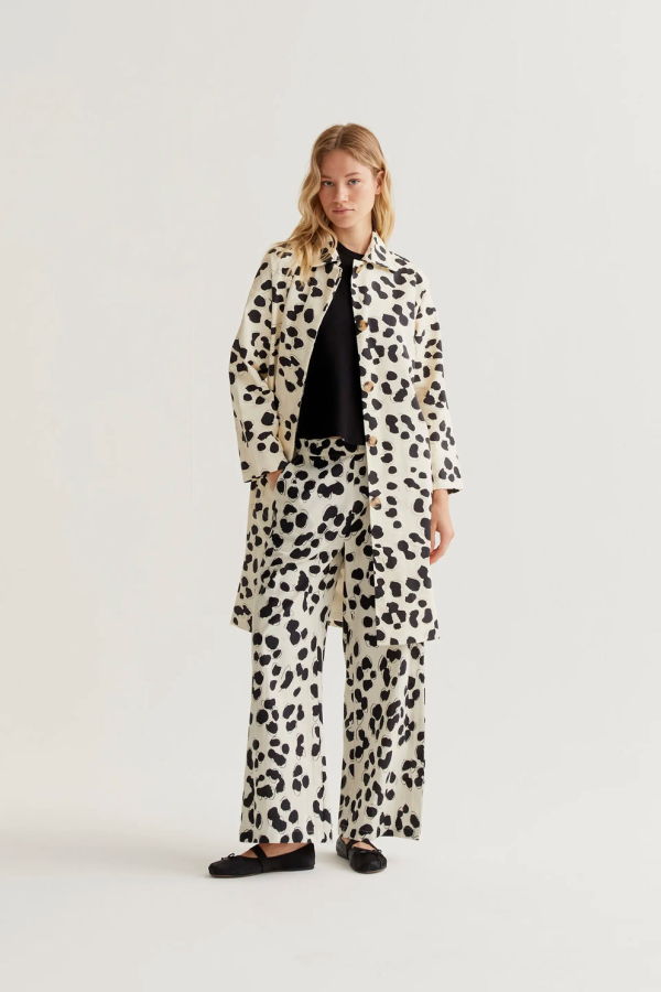 Compania Fantastica Dalmatian Print Trench Coat