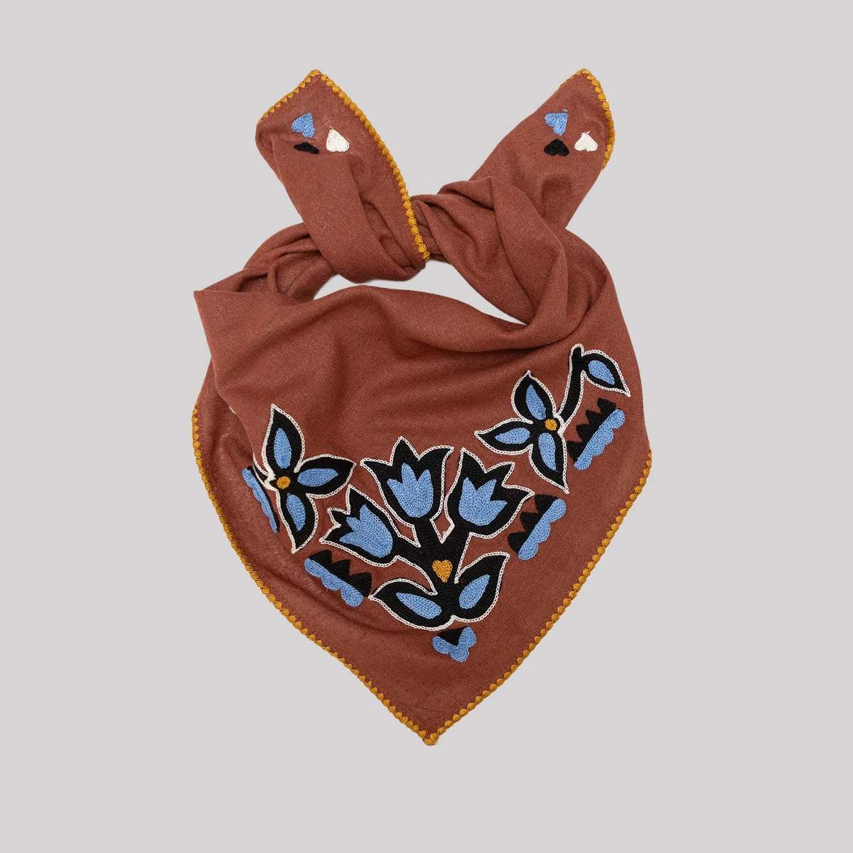 Last Chance Textiles Embroidered Silk Noil Bandana - Image 1 of 3
