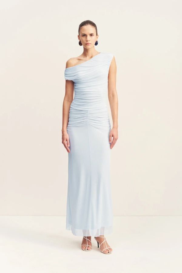 Shona Joy Mira Off Shoulder Maxi Dress - Sky