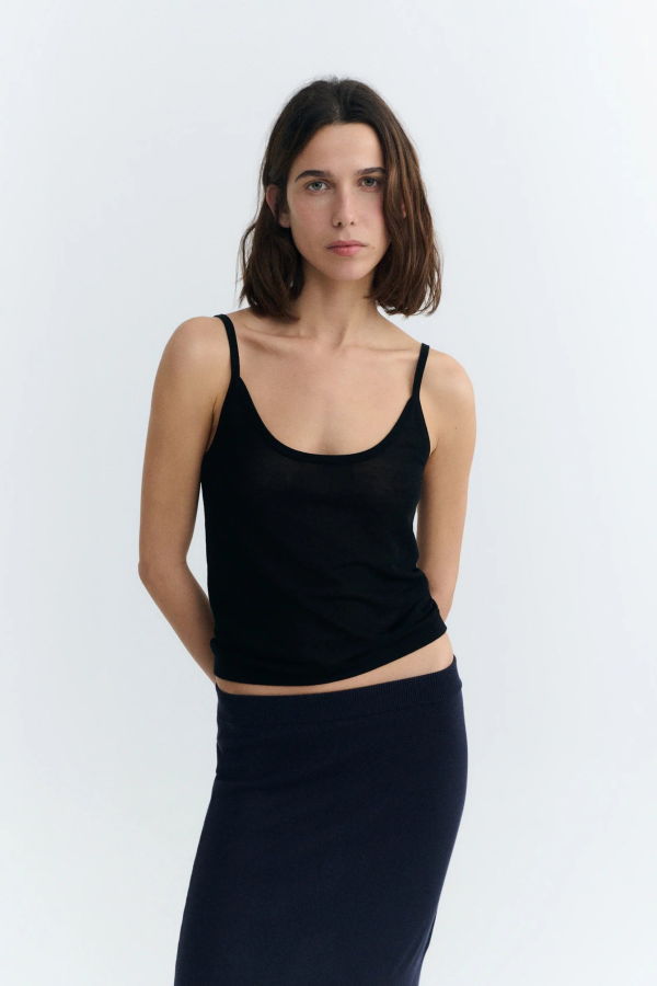 Thinking MU Sheer Knit Tank Top