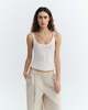 Thinking MU Sheer Knit Tank Top - White - Thumbnail 1