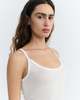 Thinking MU Sheer Knit Tank Top - White - Thumbnail 2