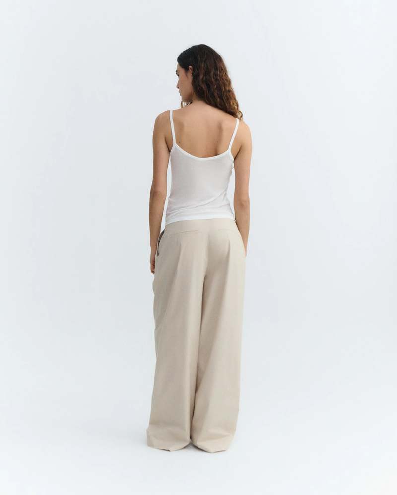 Thinking MU Sheer Knit Tank Top - White