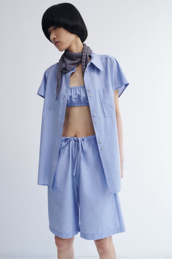 Rus Negoto Shirt Top - Salvia Blue