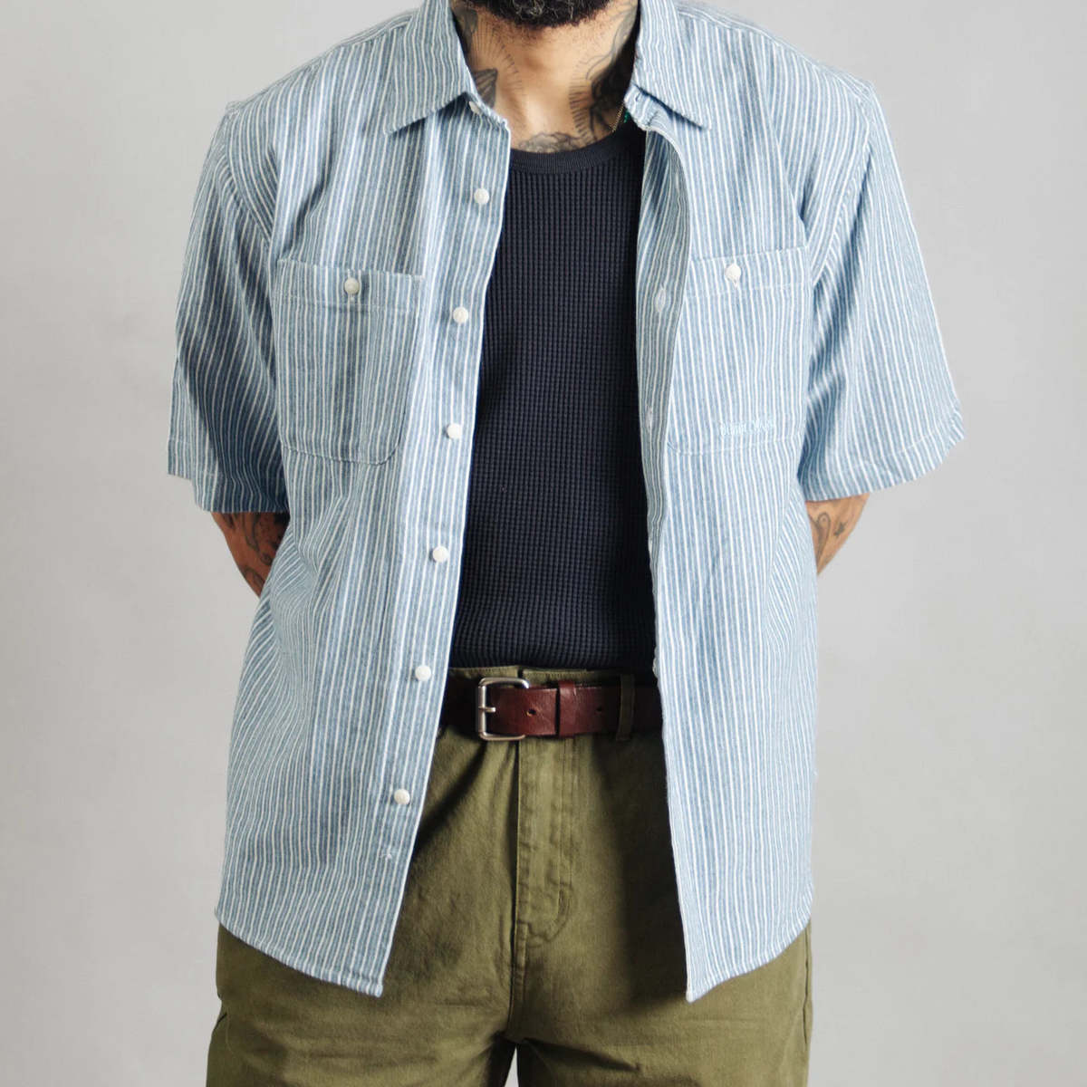 DUBBLEWARE Short Sleeve Workshirt - Broken Twill - Image 2 of 12