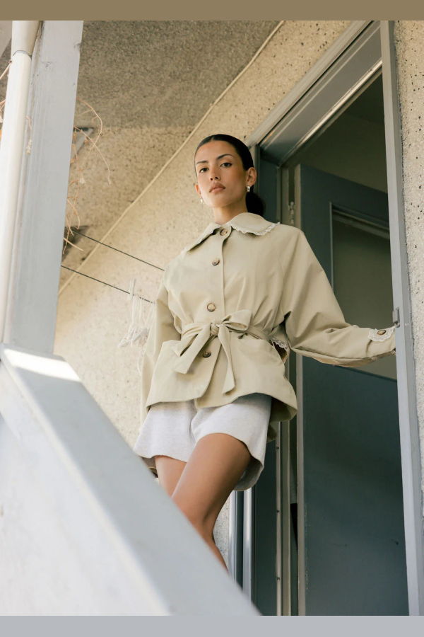 Bronze Age Stockholm Trench Coat - Khaki Twill