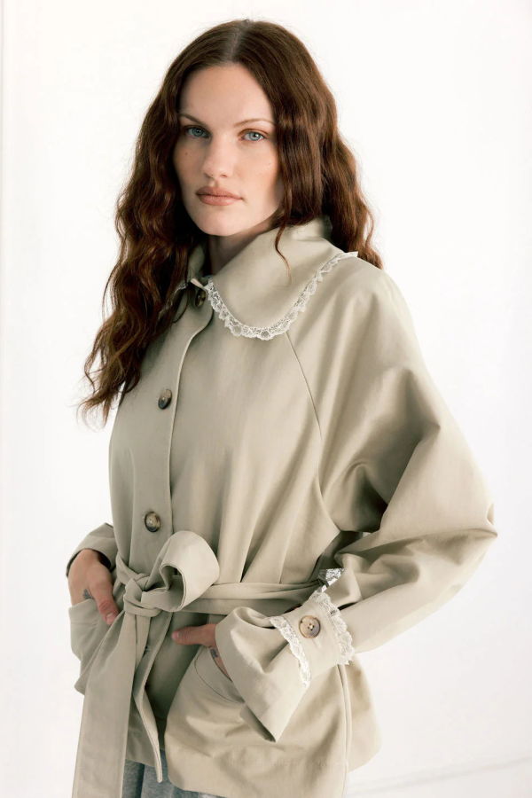 Bronze Age Stockholm Trench Coat - Khaki Twill