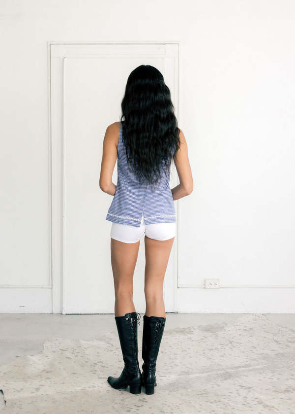 Bronze Age Tomorrow Top - Ocean Gingham