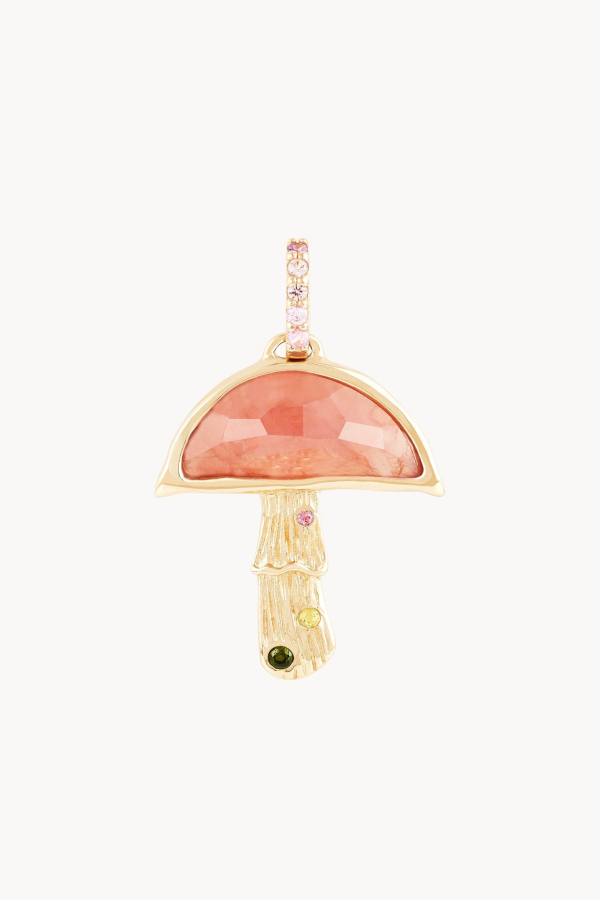bluboho First Blush Mushroom Charm - 10k Yellow Gold