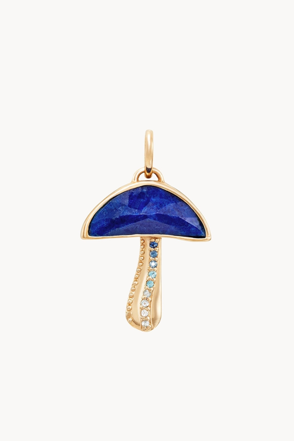 bluboho Night Gazer Mushroom Charm - 10k Yellow Gold
