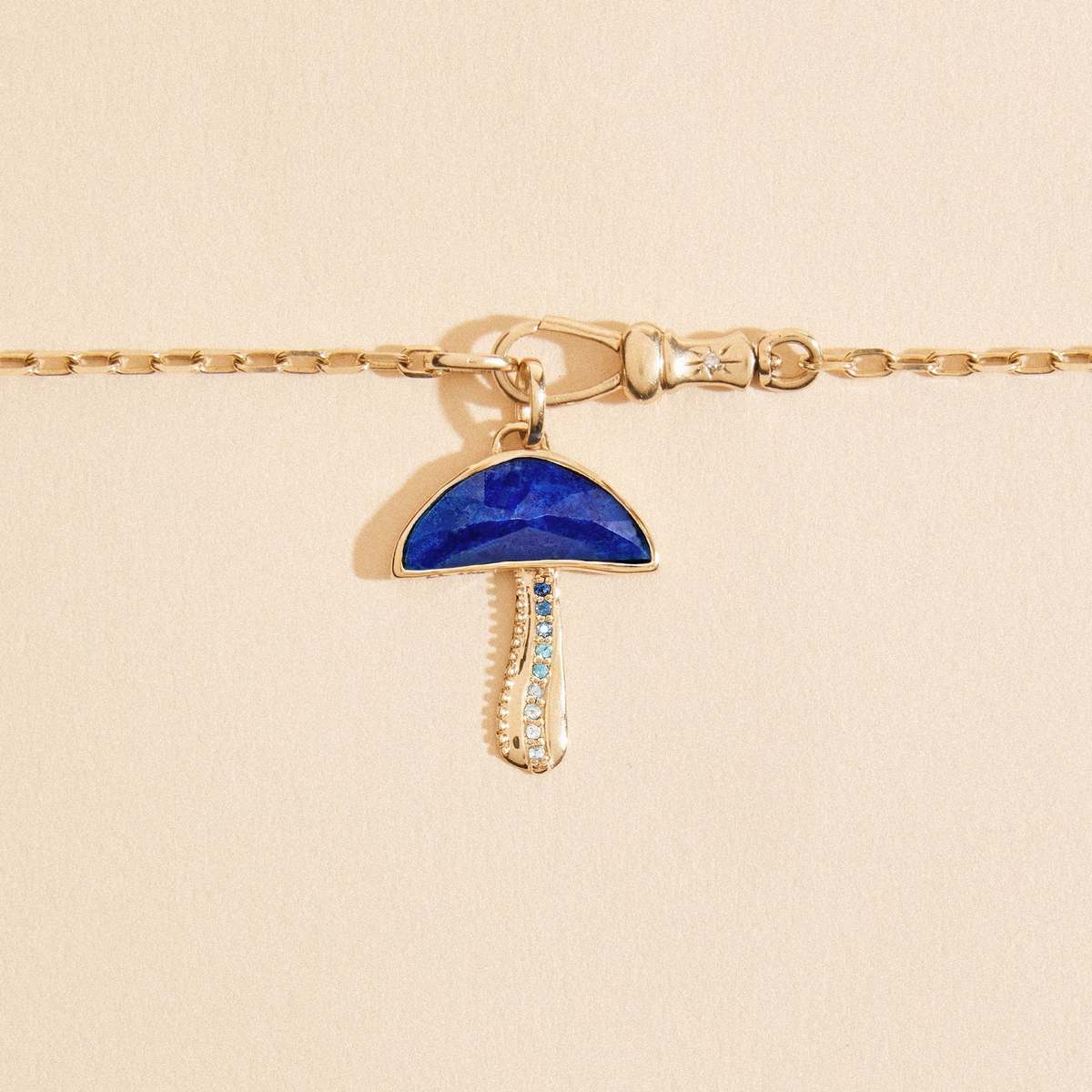 bluboho Night Gazer Mushroom Charm - 10k Yellow Gold - Image 4 of 5