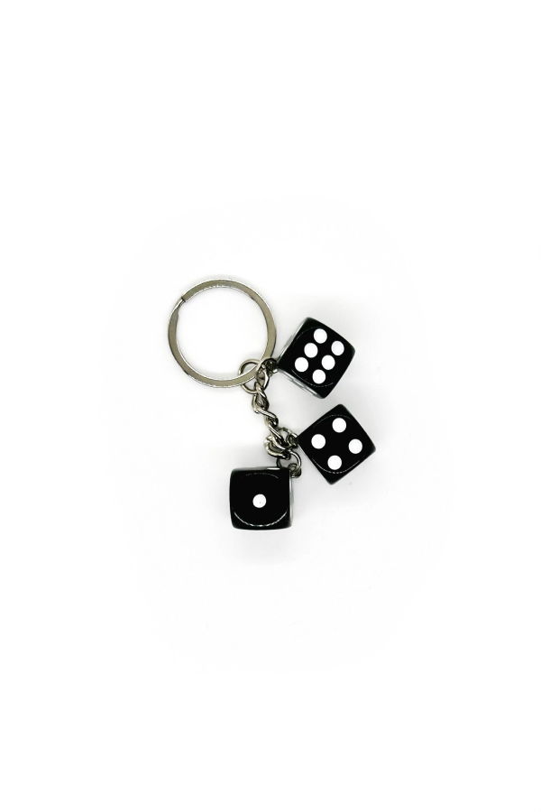 OOAK Black Triple Dice Keychain