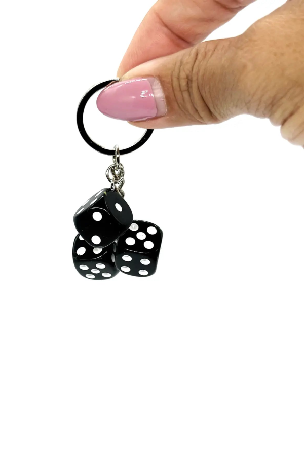 OOAK Black Triple Dice Keychain