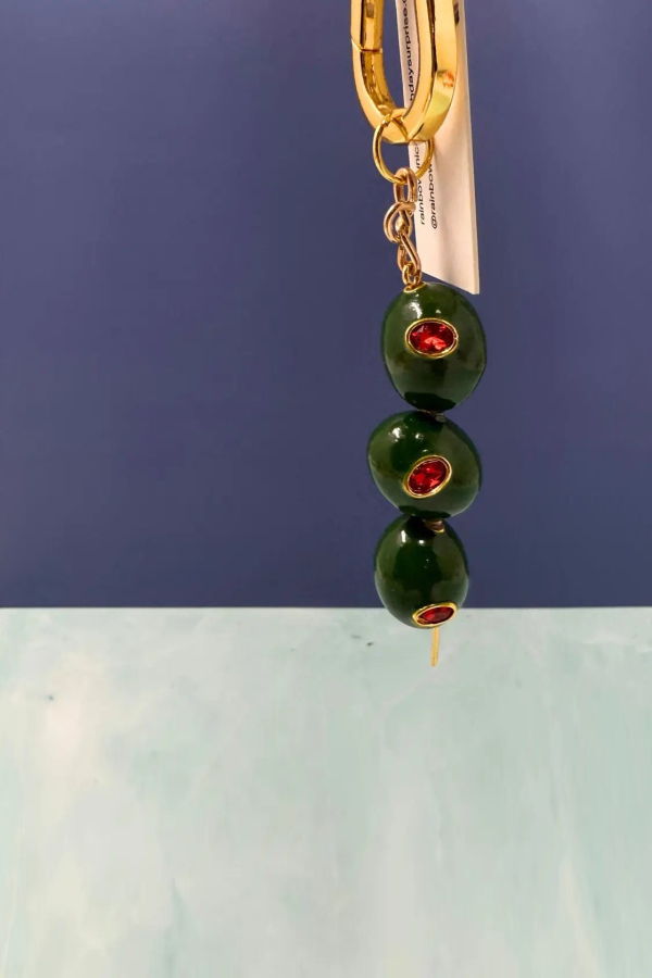 OOAK Triple Olive Keychain