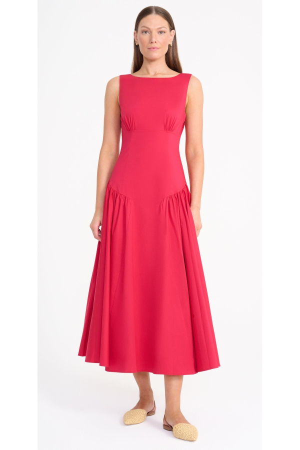 Staud Gwen Dress - Cherry