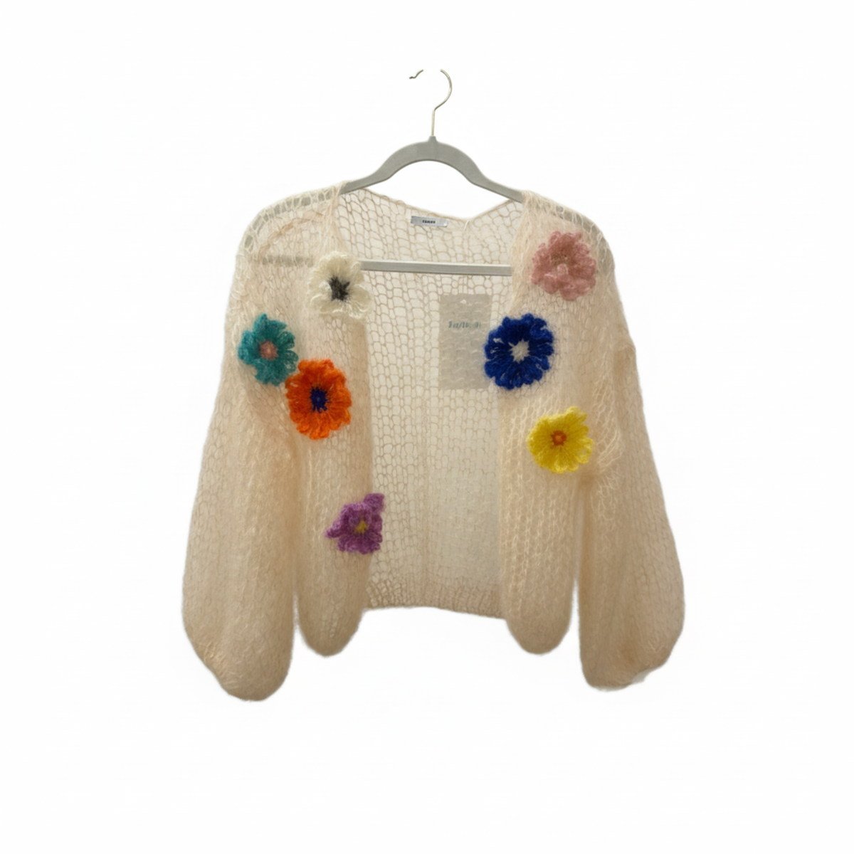 Maiami Mohair Bomber Cardigan Sweater - Soft Apricot - Image 1 of 4