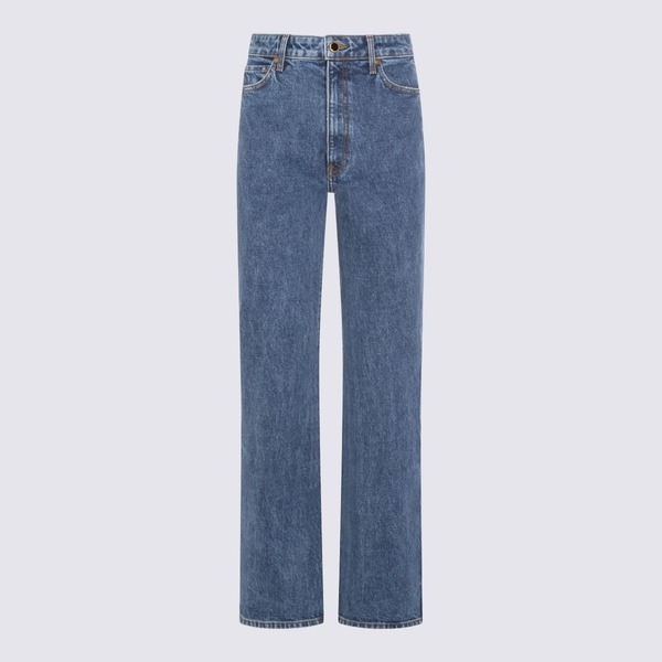 khaite Blue Cotton Jeans - Boone