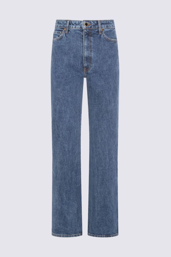khaite Blue Cotton Jeans - Boone