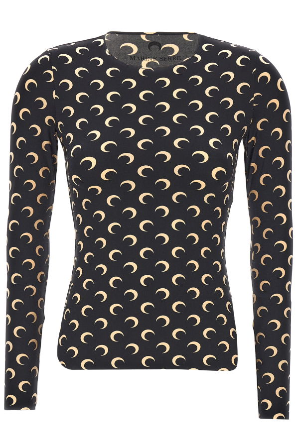MARINE SERRE Moon Printed Jersey T-Shirt - Black