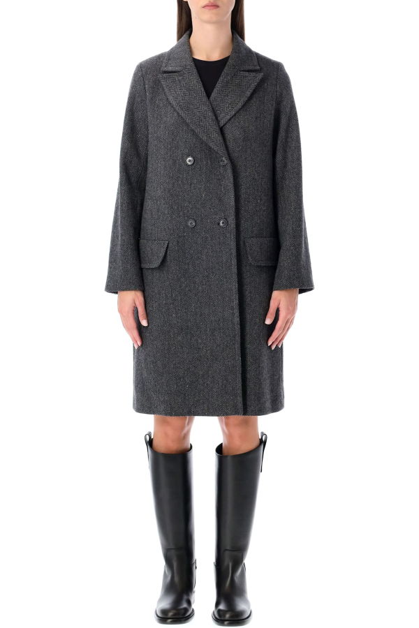 A.P.C. Ginny Wool Double-Breasted Coat - Anthracite