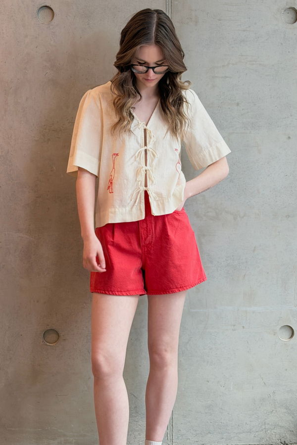 Bobo Choses Embroidery Tied Blouse