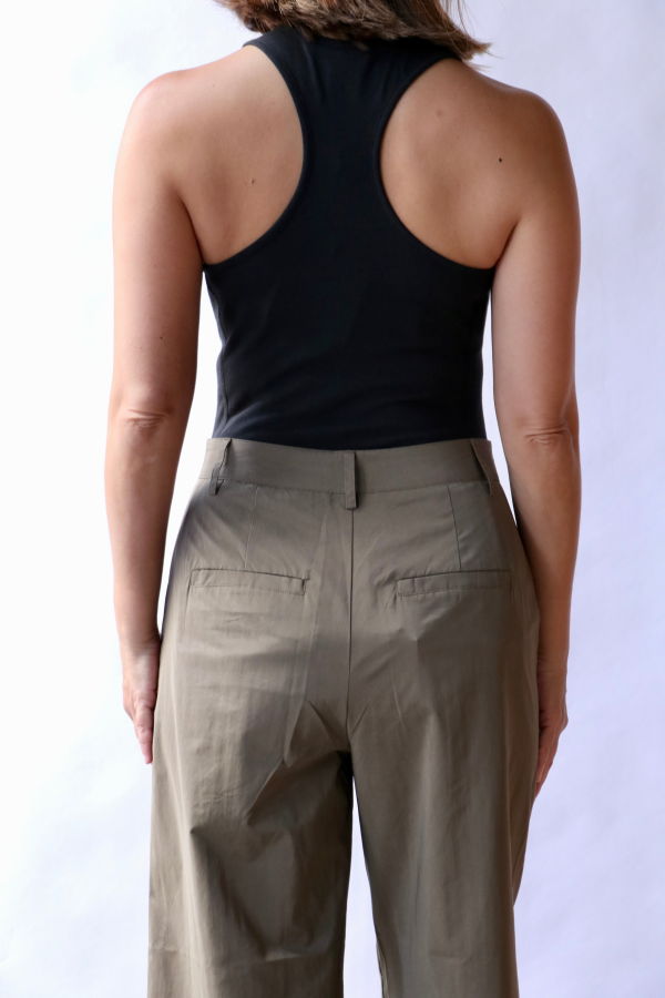 Tibi Crewneck Racerback Bodysuit - Black