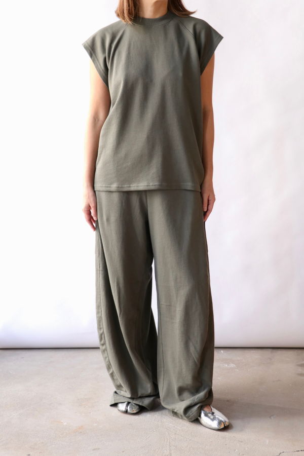 Tibi Lightweight Sweatshirting Winslow Pant - Olive