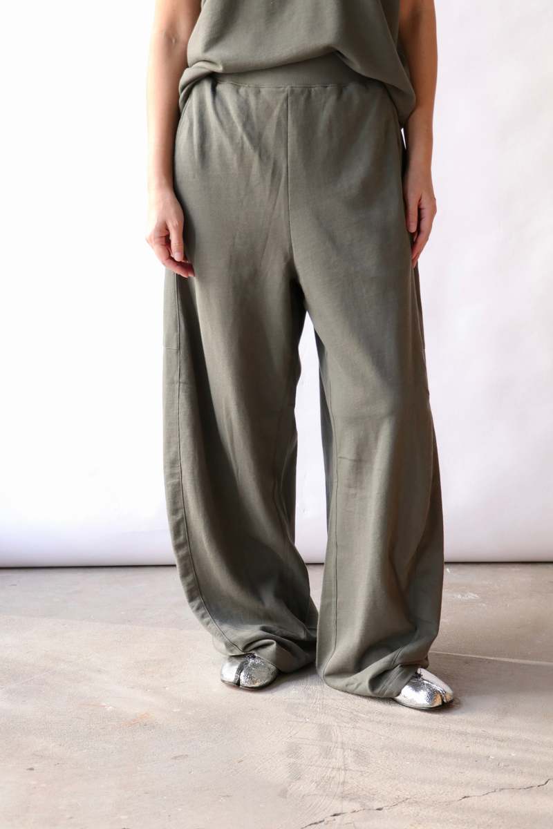 Tibi Lightweight Sweatshirting Winslow Pant - Olive