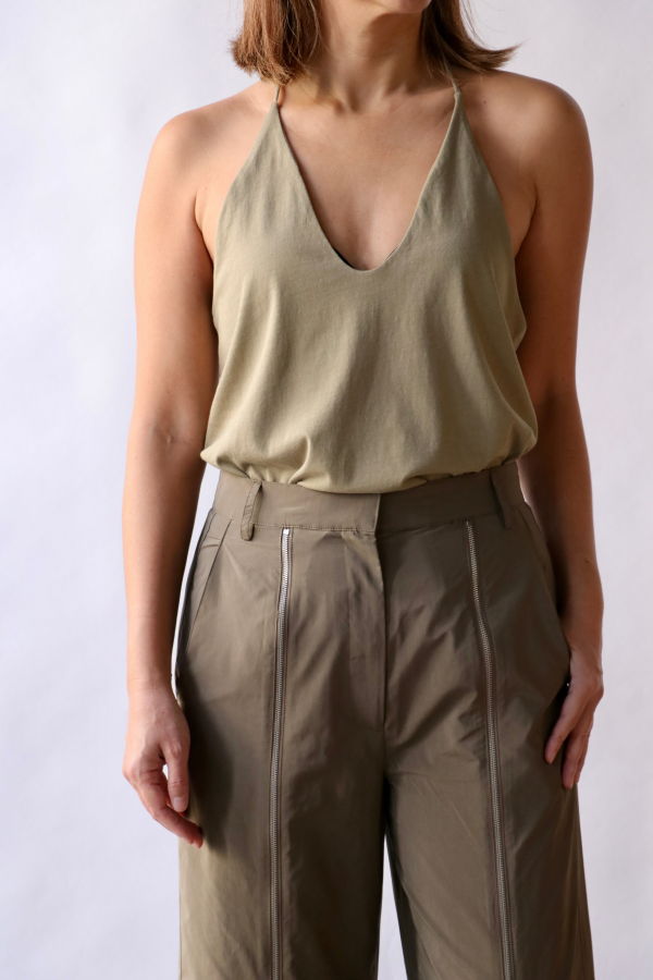 Tibi Racerback Tank - Fennel