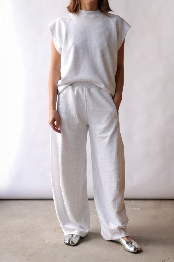 Tibi Spring Tweedy Sweatshirting Sleeveless Top - White Multi